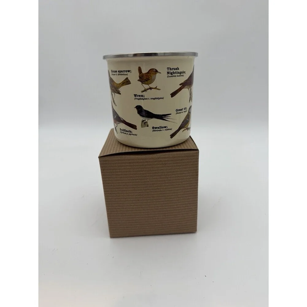 Garden Birds Enamel Coffee Mug Bird Watchers Gift Republic New Boxed